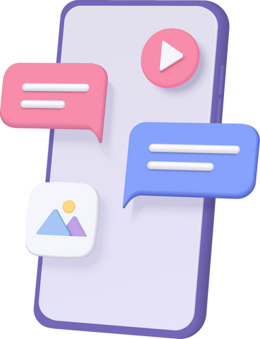 3D minimal social media with video and photo gallery on mobi